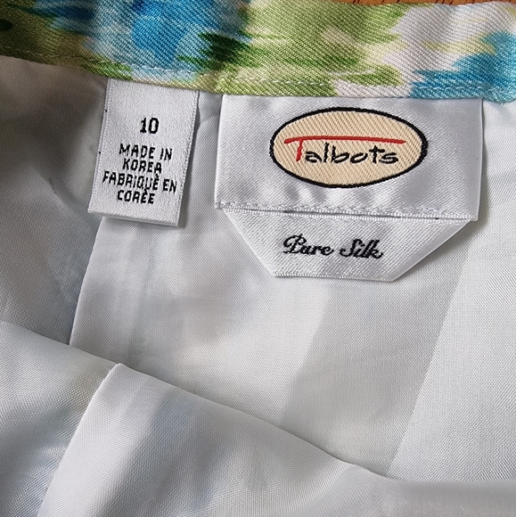 Talbots 100% Silk Vintage A-Line Lined Skirt - Picture 3 of 9